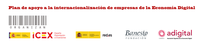 Plan de apoyo a la internacionalización de empresas de la Economía Digital. Organizan: ICEX, red.es, Fundación Banesto y adigital